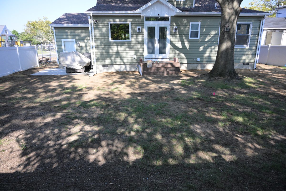Cleared backyard ready for landscaping