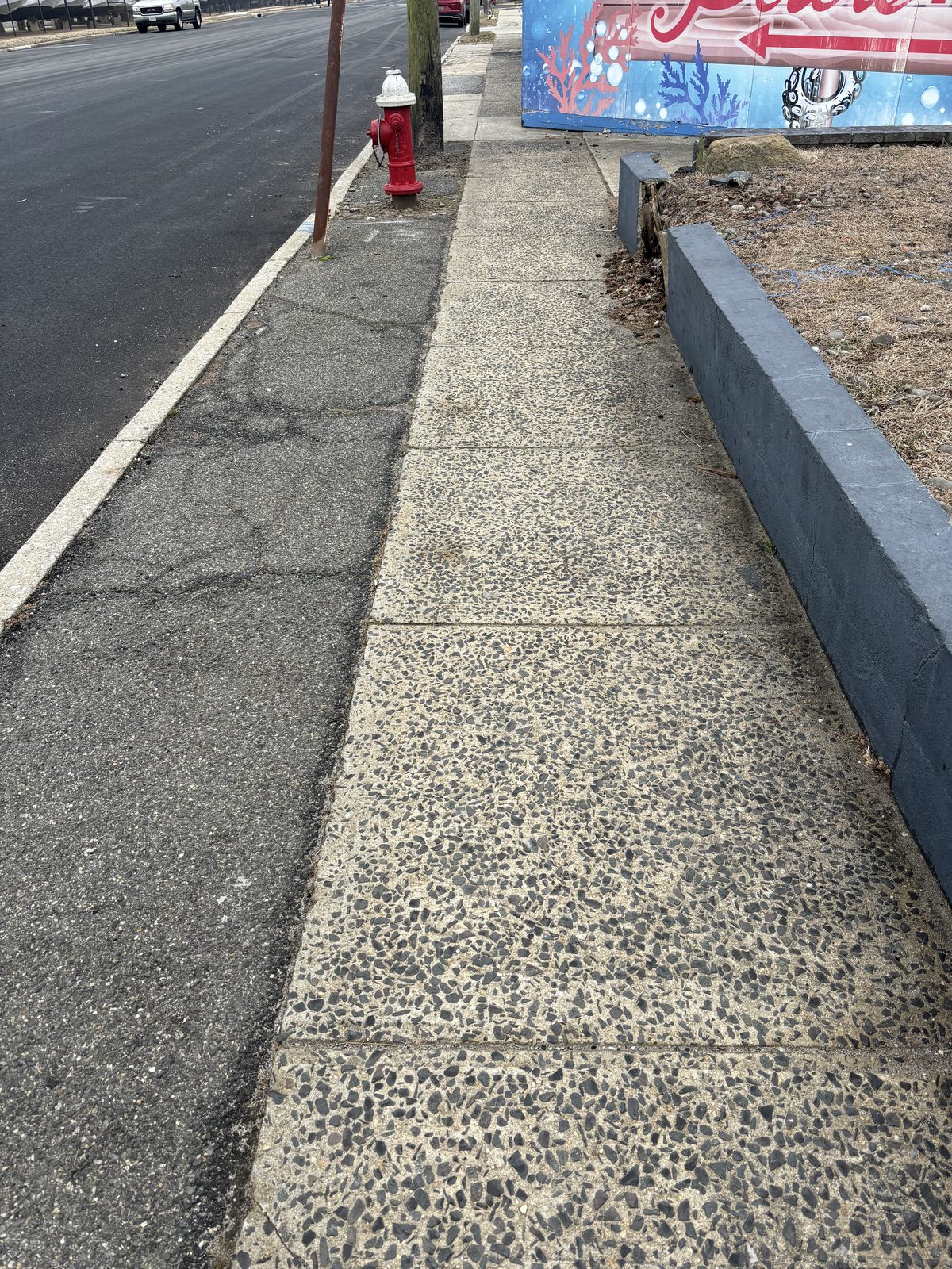 Clean sidewalk after maintenance