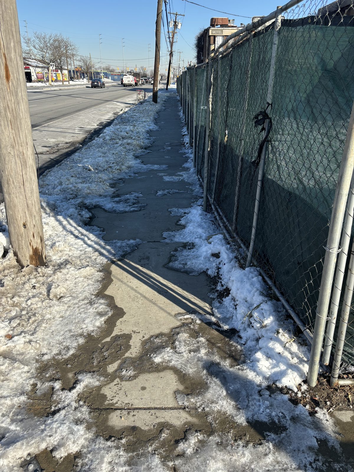 Sidewalk snow and ice clearing